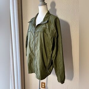 Eddie Bauer Windbreaker Vent Green Jacket Lightweight Large